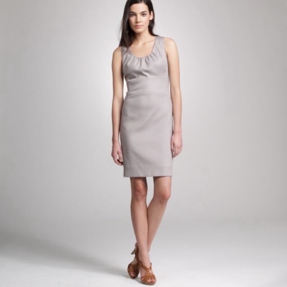 J.Crew Allura Superfine Cotton Shift Dress Gray Sleeveless Lined Classic 12 - Picture 9 of 10